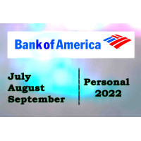 Personal Bank Statement (Bank of America) July, August, September 2022