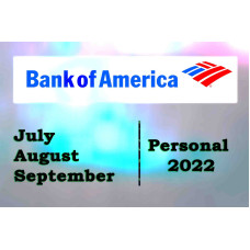 Personal Bank Statement (Bank of America) July, August, September 2022