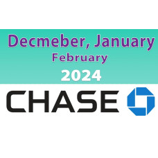 Chase Bank 3 Months Bank Statement Template (December 2023, January, February 2024)