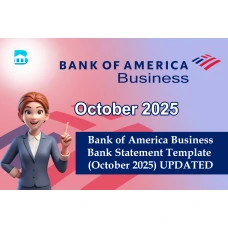 2025 October, Bank of America (Business) Bank Statement Editable & Updated