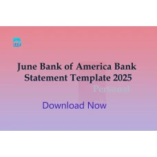 3 months Editable bank statements Bank of America 2025 (June to August updated)