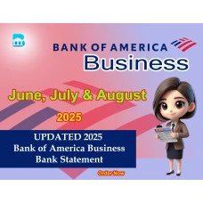 3 months of Bank of America Business bank statements in 2025 June to August