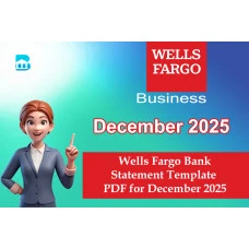 December 2025 Wells Fargo Business Bank Statement Template (Editable PDF)