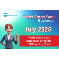 Wells Fargo Bank Statement for July 2025 Business Template PDF